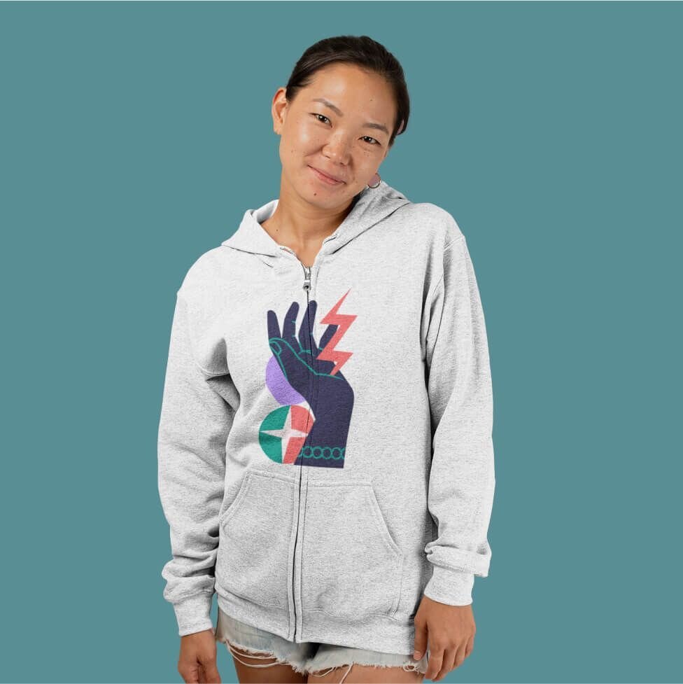 Bulk zip-up hoodie printing
